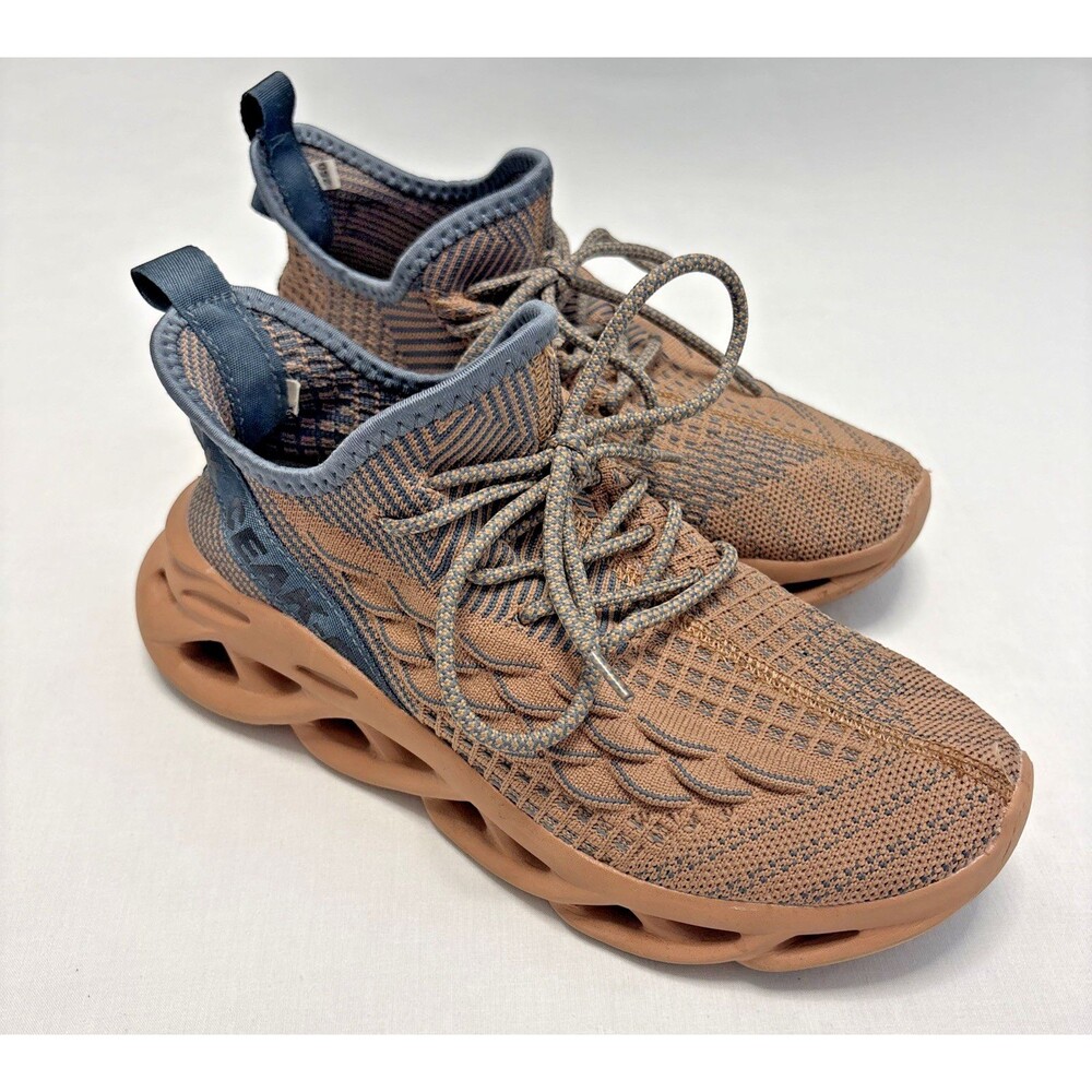 Unbranded CEAK Knit Sneakers Tan Brown Sculpted Sole Streetwear Size 9 women